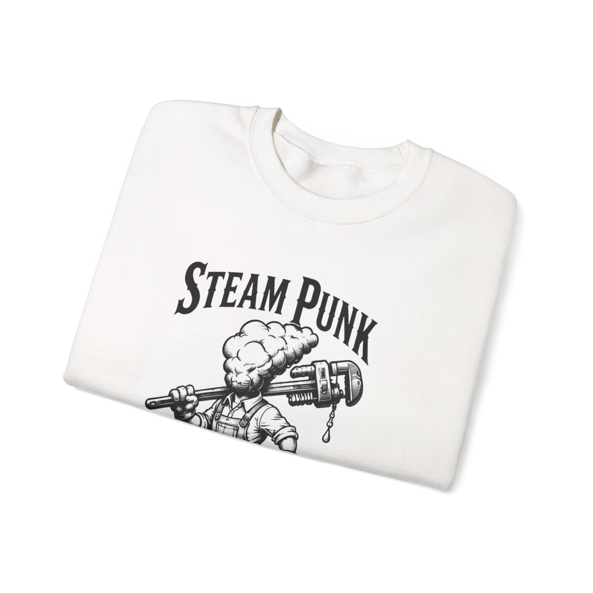 Steam Punk Plumbing Crewneck Sweatshirt – Vintage Industrial Plumber Design