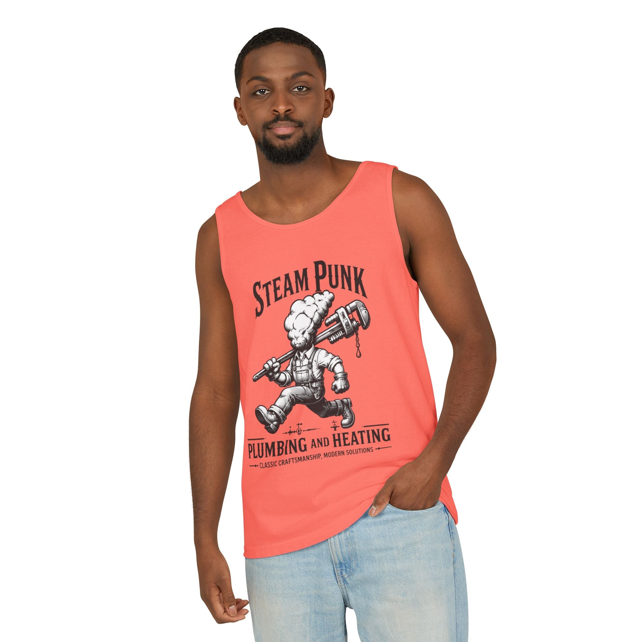 Steam Punk Plumbing & Heating Tank Top — Vintage Plumber Graphic Tank
