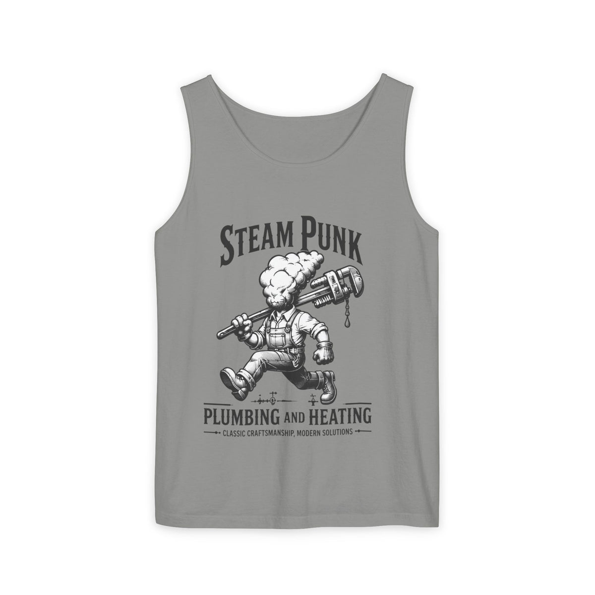 Steam Punk Plumbing & Heating Tank Top — Vintage Plumber Graphic Tank