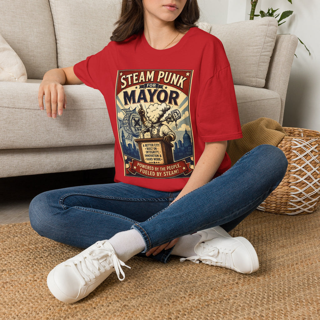 Steampunk for Mayor T-Shirt — Retro Political Poster Tee