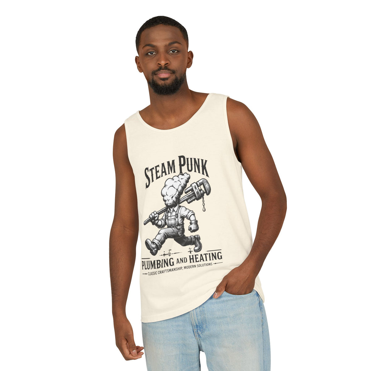Steam Punk Plumbing & Heating Tank Top — Vintage Plumber Graphic Tank