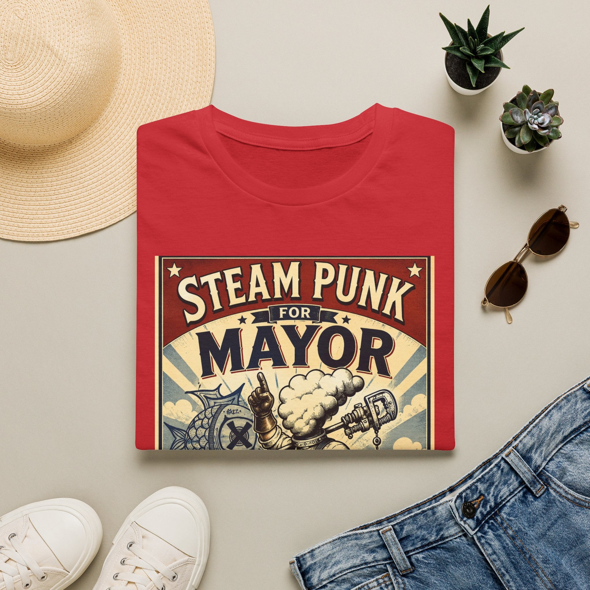Steampunk for Mayor T-Shirt — Retro Political Poster Tee