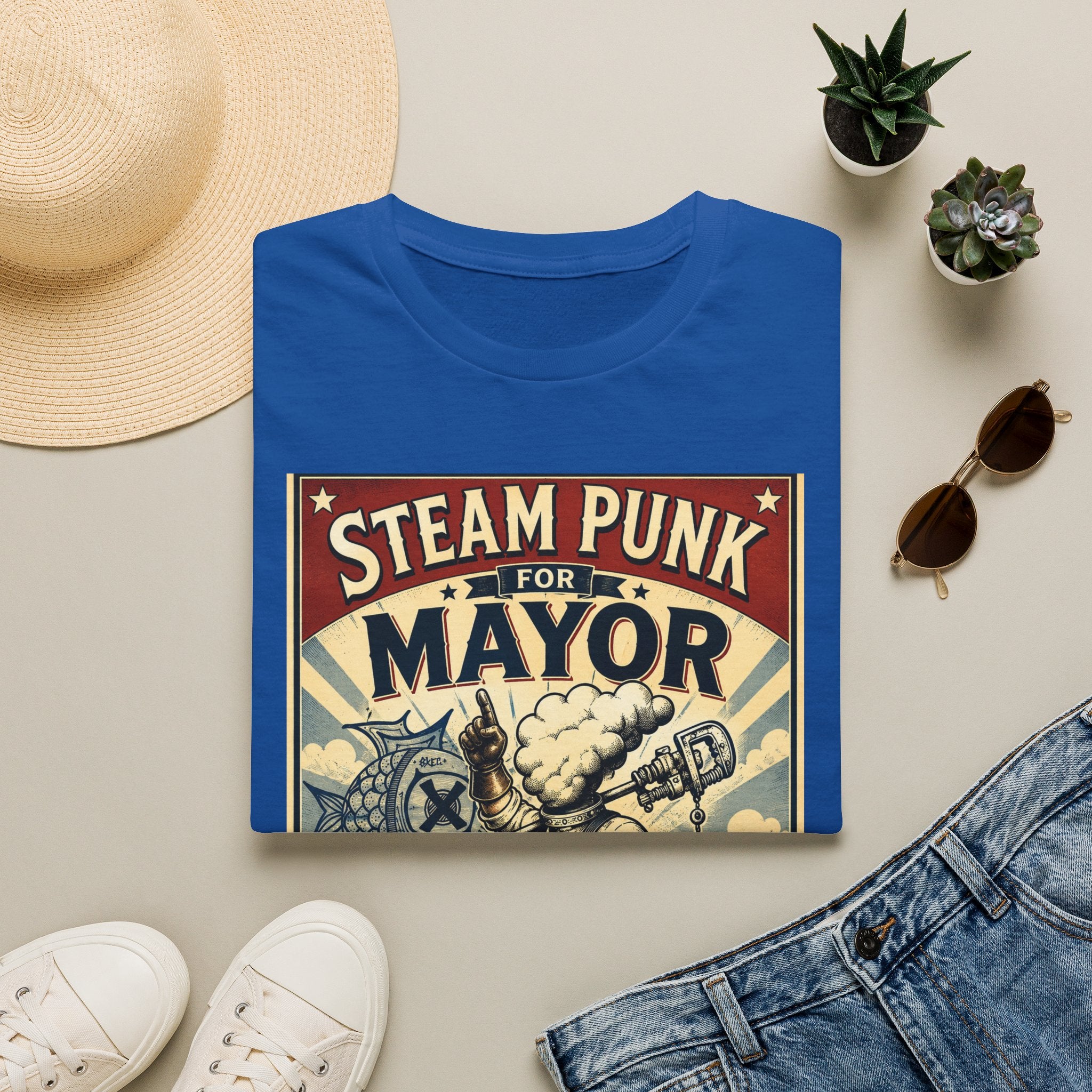 Steampunk for Mayor T-Shirt — Retro Political Poster Tee