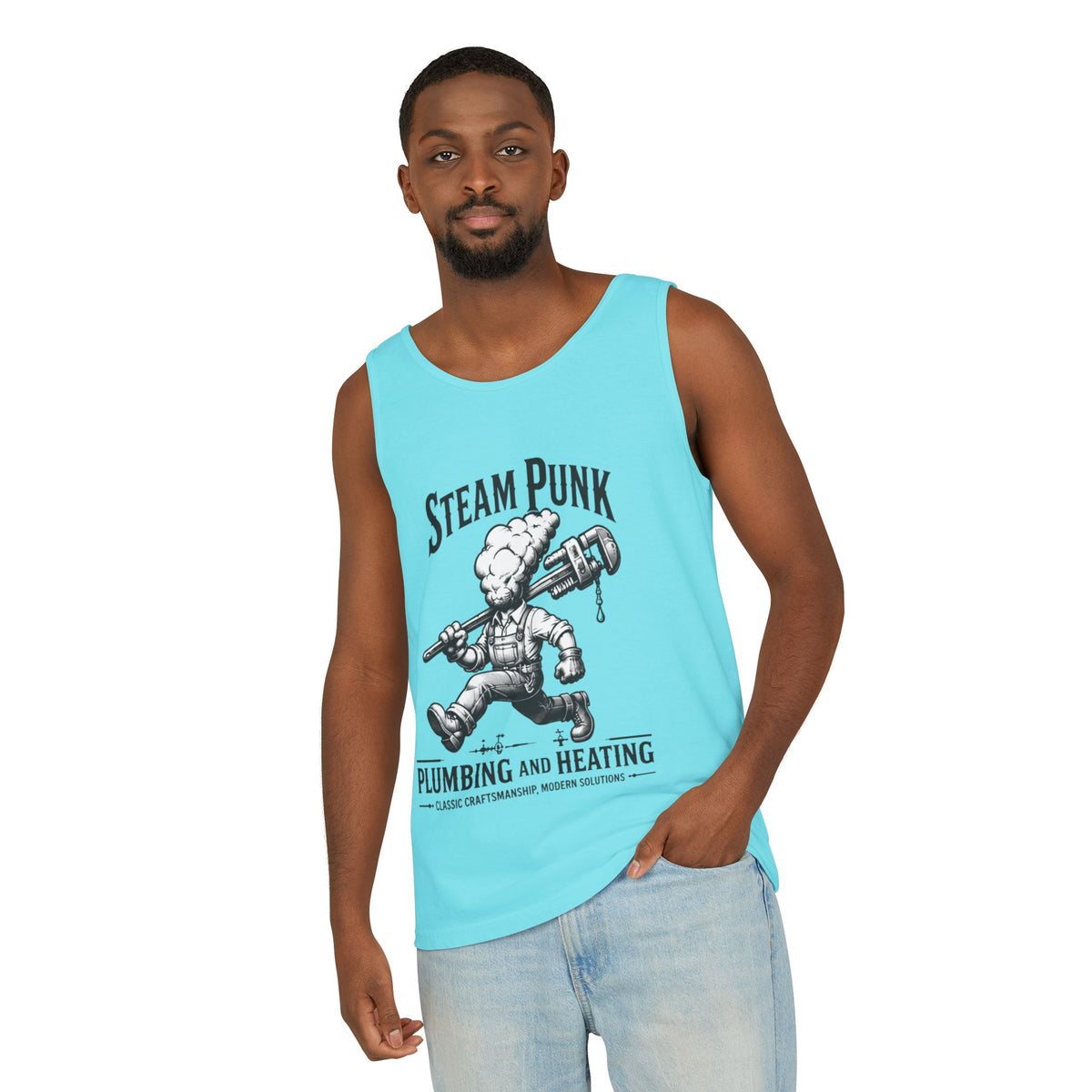 Steam Punk Plumbing & Heating Tank Top — Vintage Plumber Graphic Tank