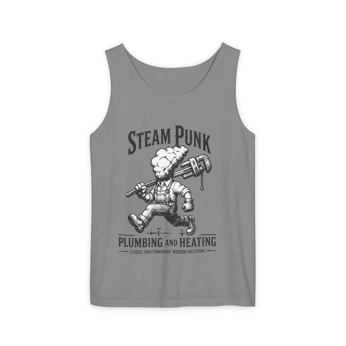 Steam Punk Plumbing & Heating Tank Top — Vintage Plumber Graphic Tank