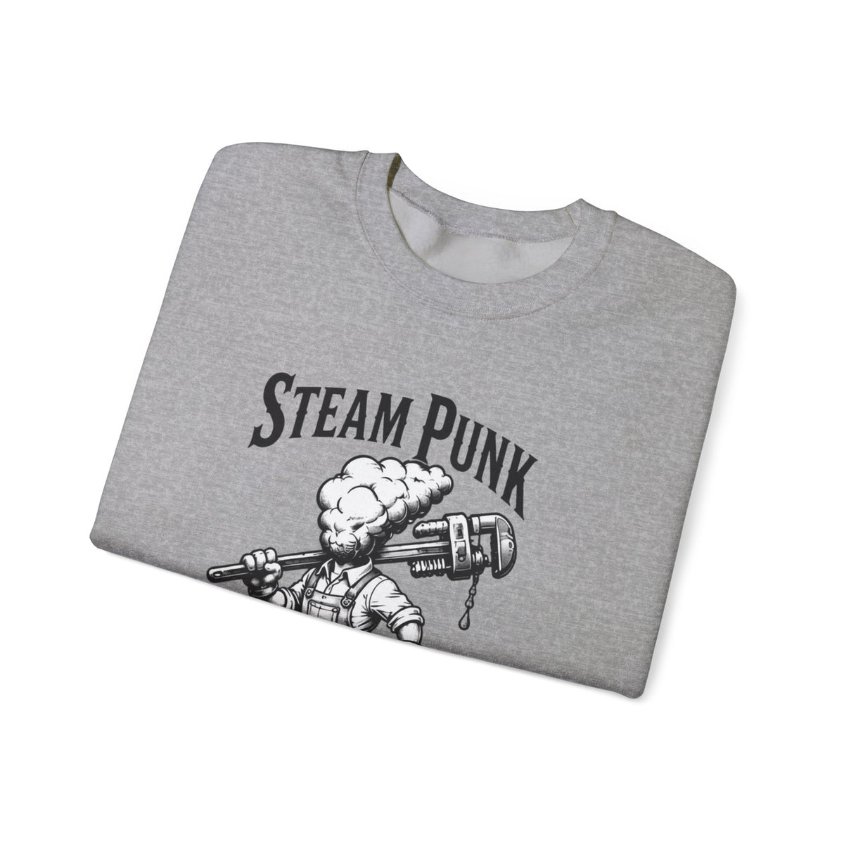 Steam Punk Plumbing Crewneck Sweatshirt – Vintage Industrial Plumber Design