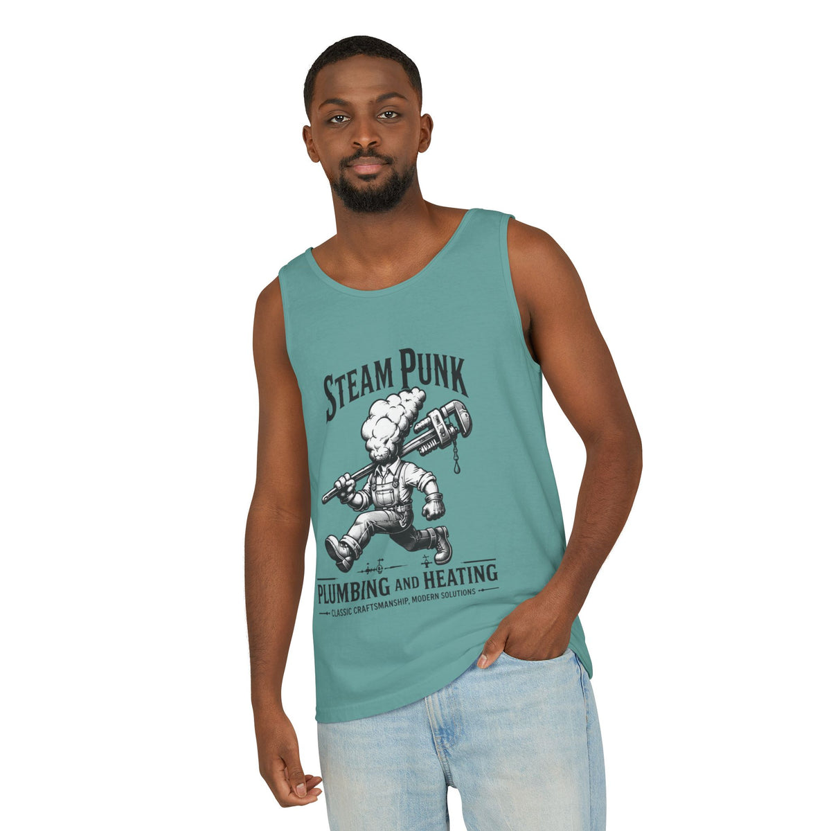 Steam Punk Plumbing & Heating Tank Top — Vintage Plumber Graphic Tank