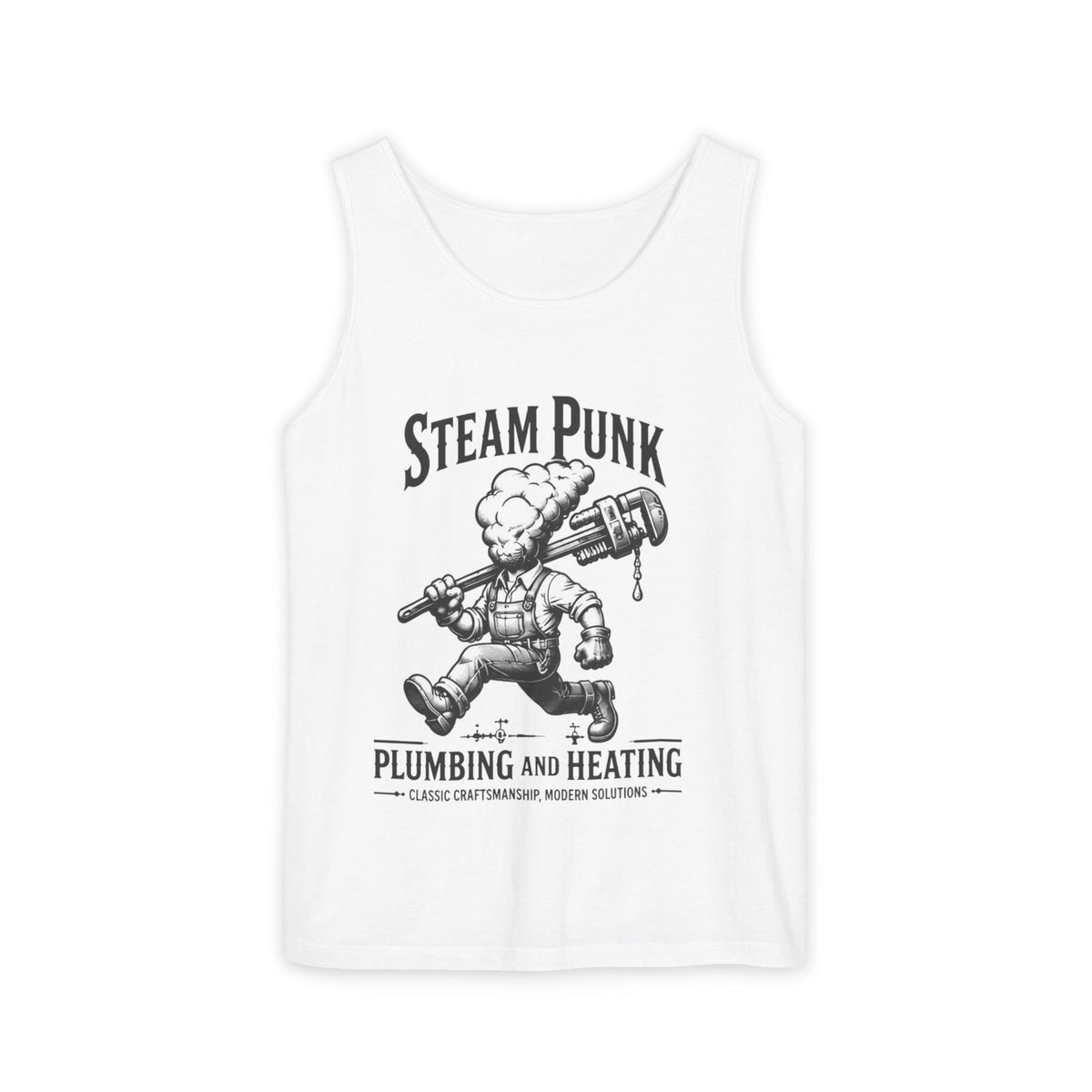 Steam Punk Plumbing & Heating Tank Top — Vintage Plumber Graphic Tank