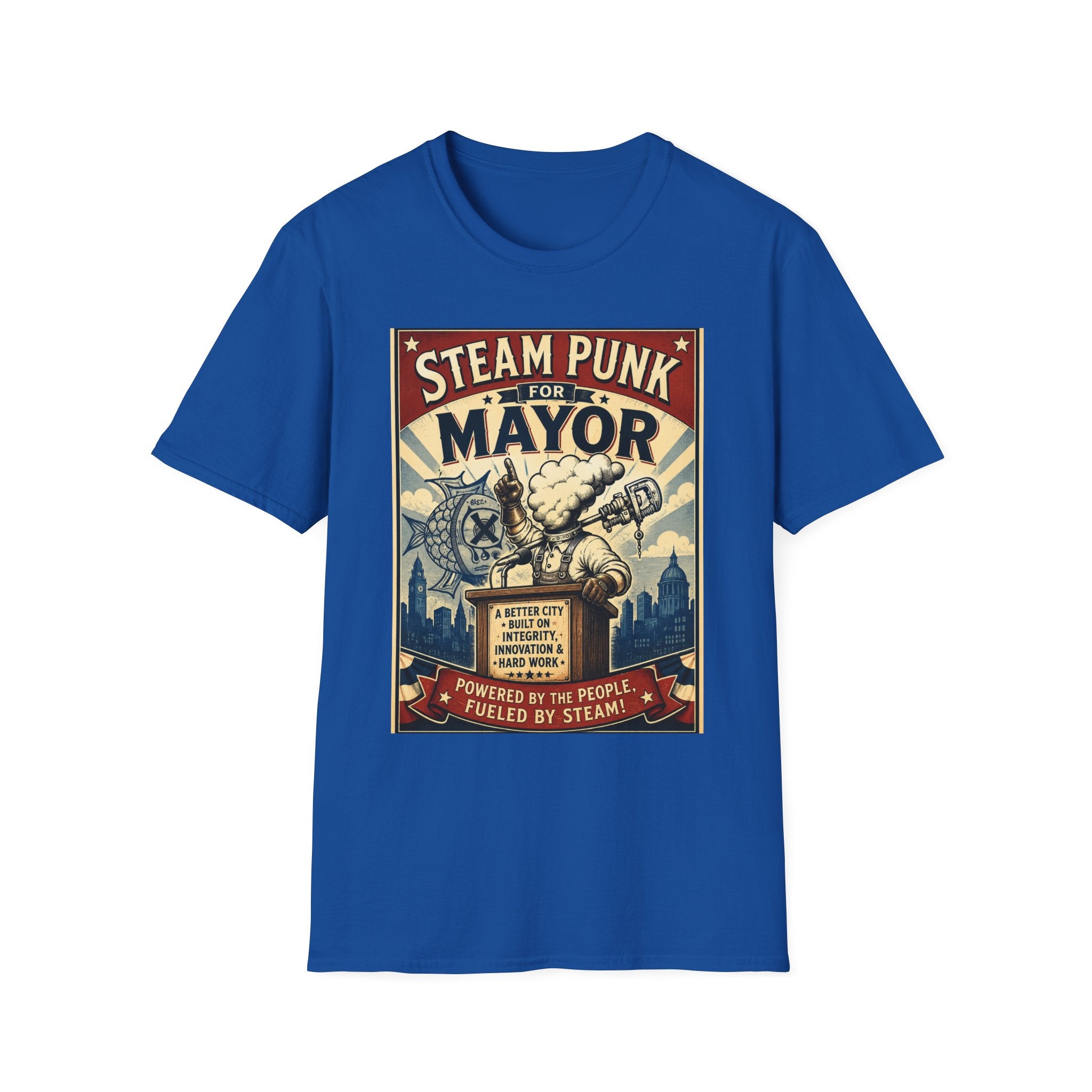 Steampunk for Mayor T-Shirt — Retro Political Poster Tee