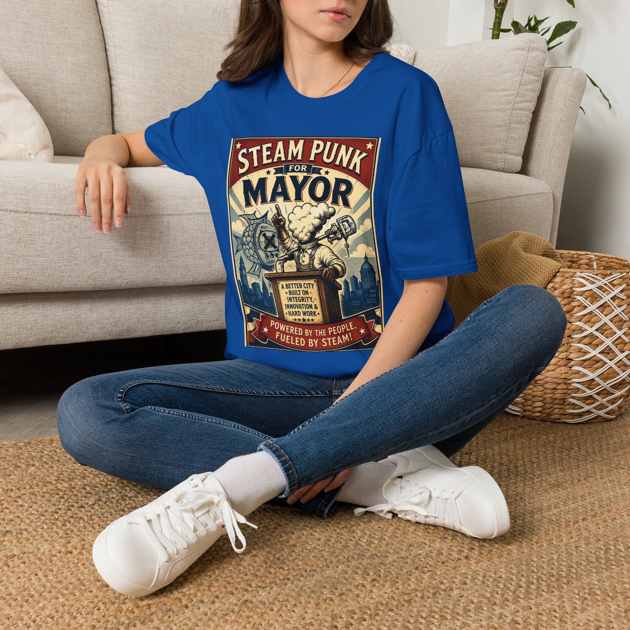 Steampunk for Mayor T-Shirt — Retro Political Poster Tee